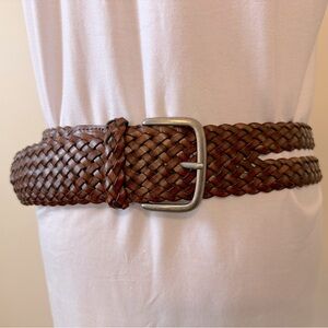 Leather Belt Double-Braided, Brown